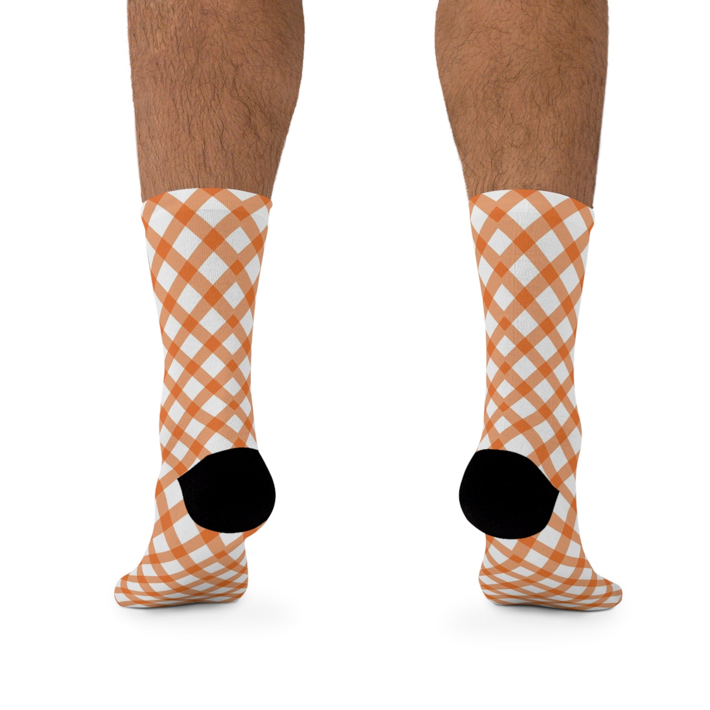 Orange Grid Delight Recycled Poly Socks