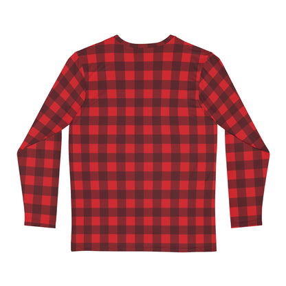 Mens Red Plain Long Sleeve Pajama Shirt