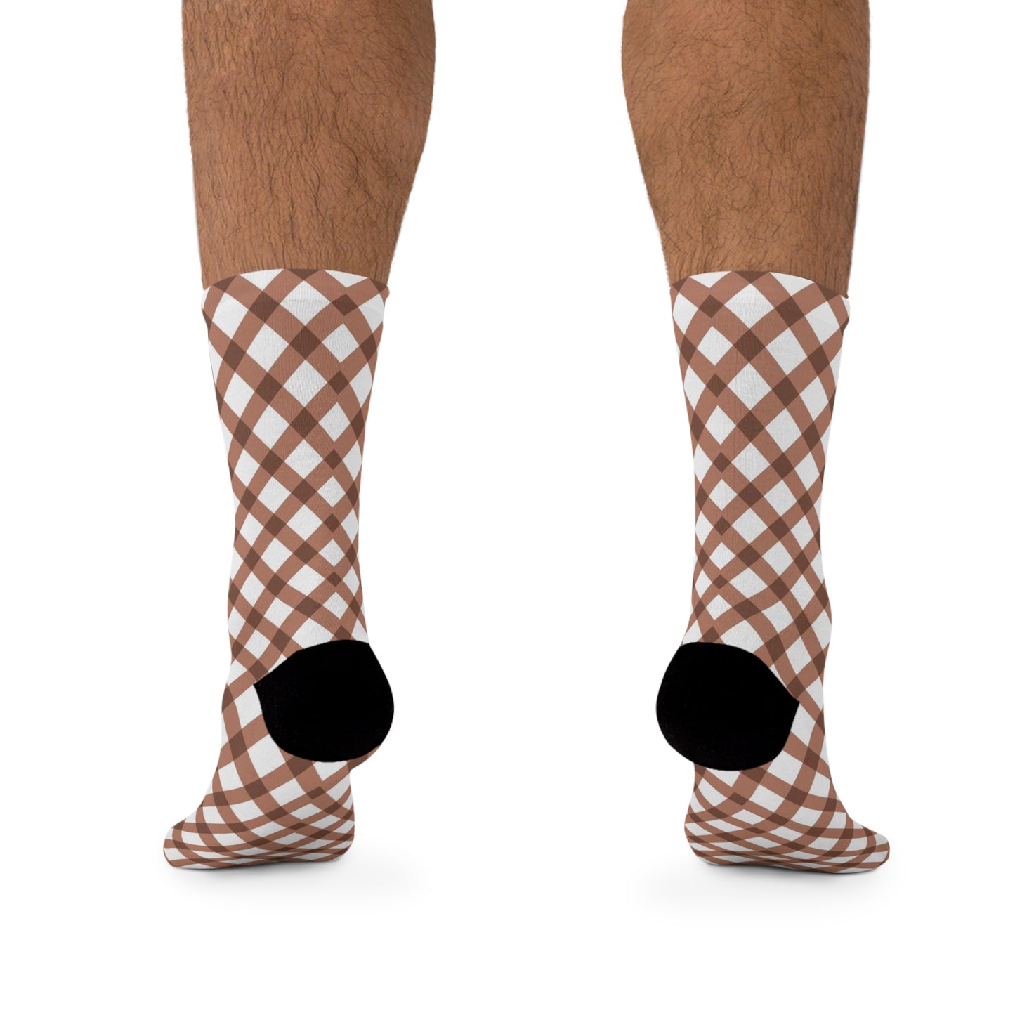 Brown Grid Delight Recycled Poly Socks