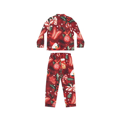 Womens Crimson Holly Satin Pajamas