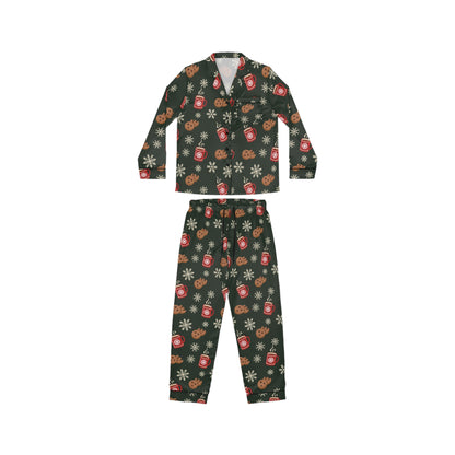 Womens Christmas Morning Satin Pajama Set