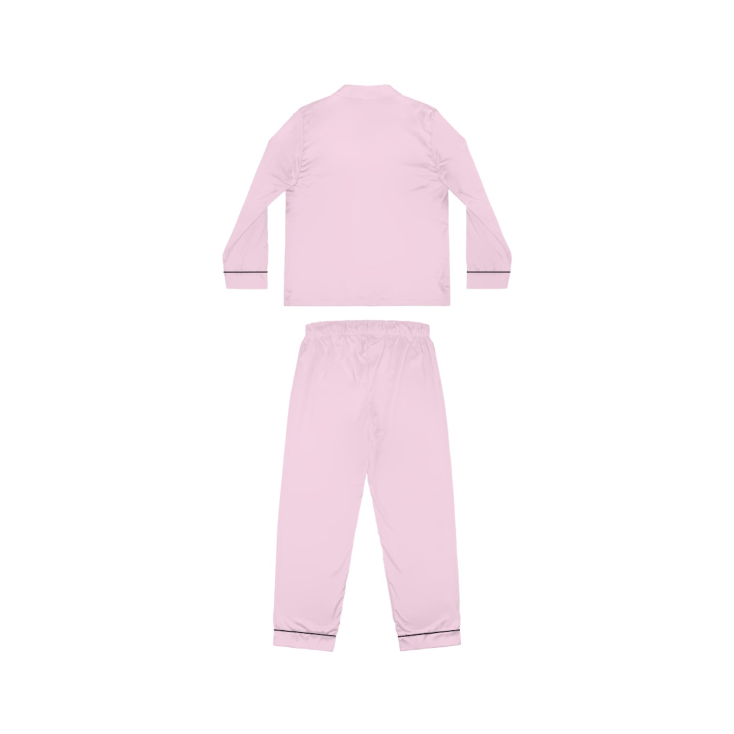 Womens Baby Pink Satin Pajama Set