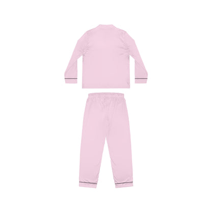 Womens Baby Pink Satin Pajama Set