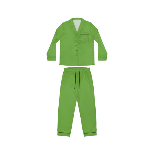 Womens Fresh Green Satin Pajama Set