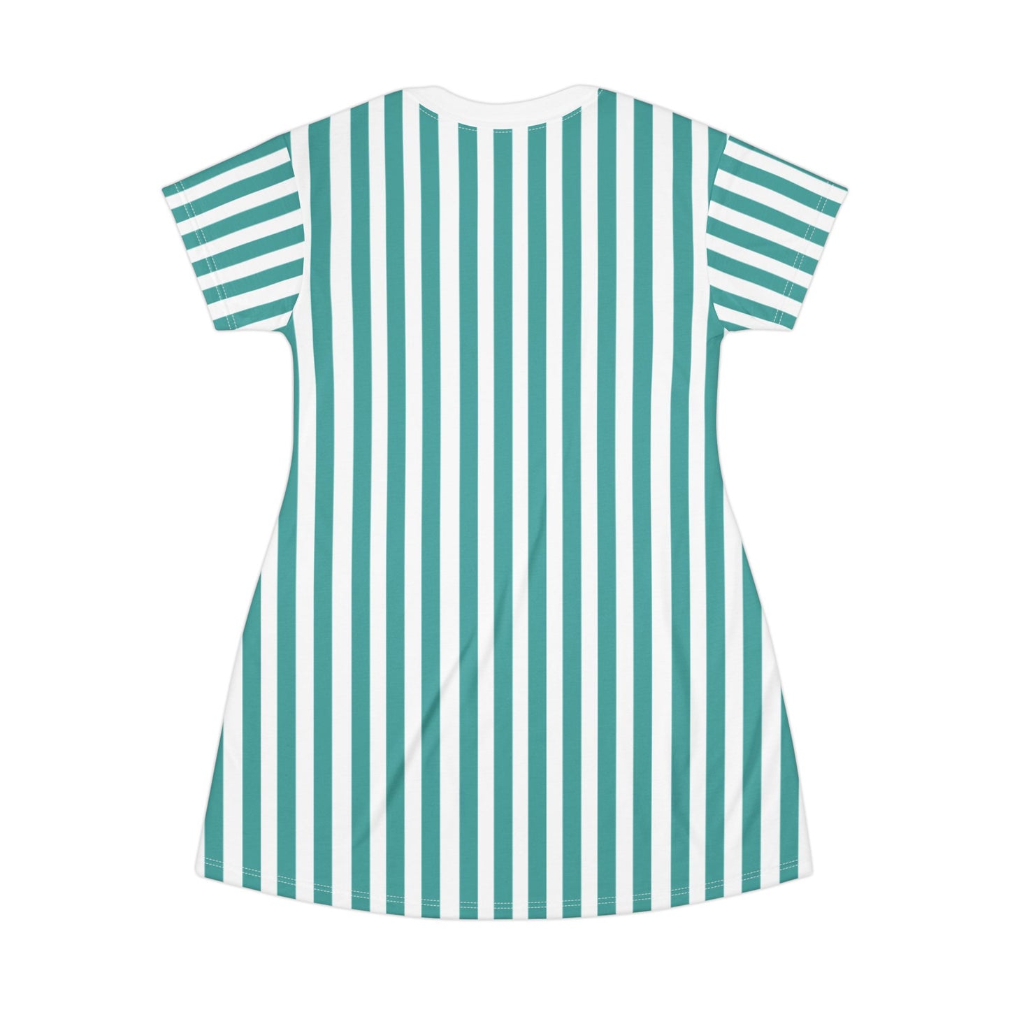 Womens Green Striped T-Shirt Pajama Dress