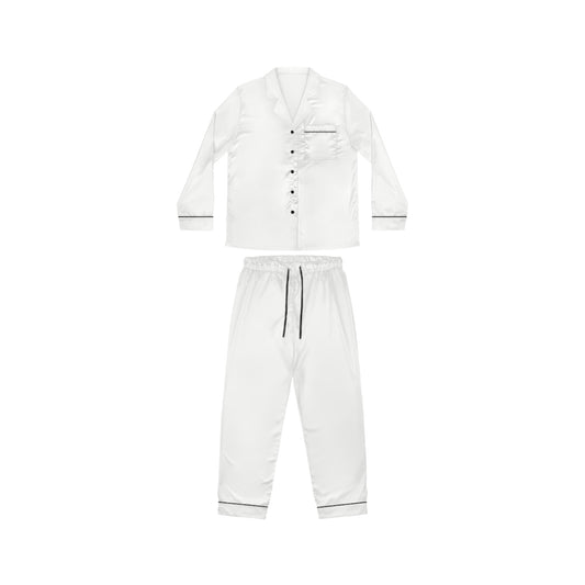 Womens White Satin Pajama Set