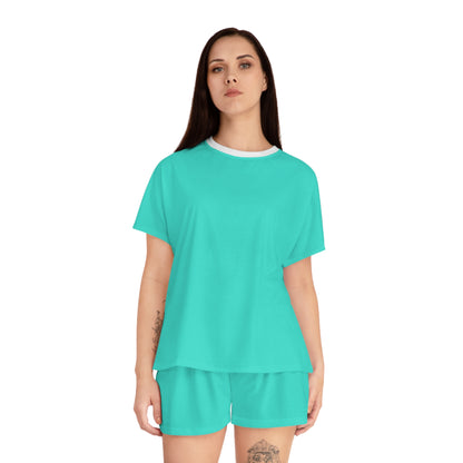 Womens Turquoise Short Pajama Set