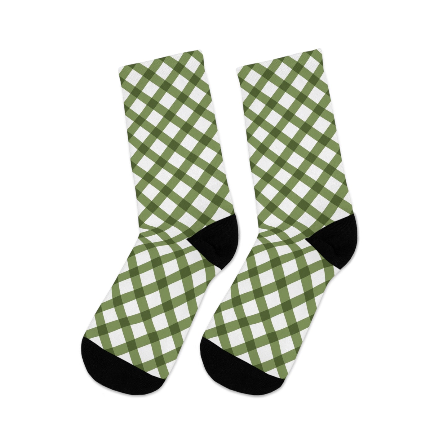 Green Grid Delight Recycled Poly Socks