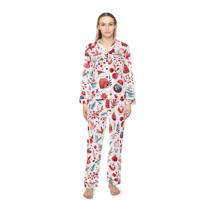 Womens Holiday Cheer Satin Pajamas