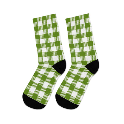 Green Plaid Recycled Poly Socks