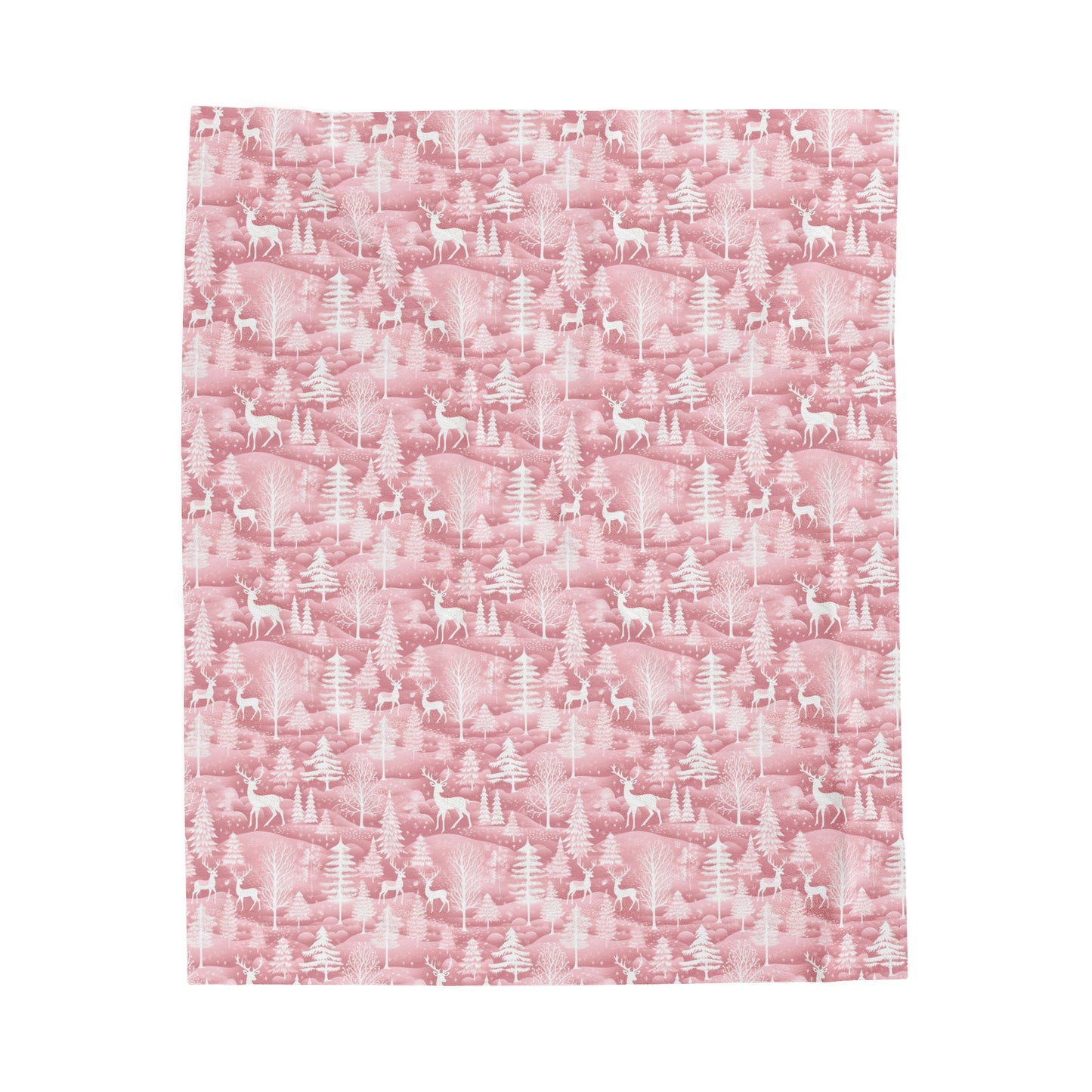 Pink Winter Wonderland Velveteen Plush Blanket