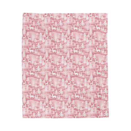 Pink Winter Wonderland Velveteen Plush Blanket