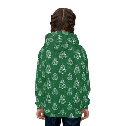 Childrens Christmas Pines Pajama Hoodie