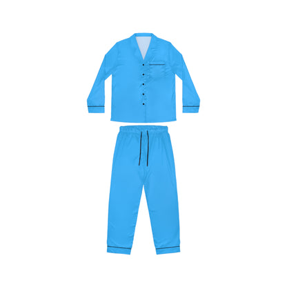 Womens Blue Sky Satin Pajama Set