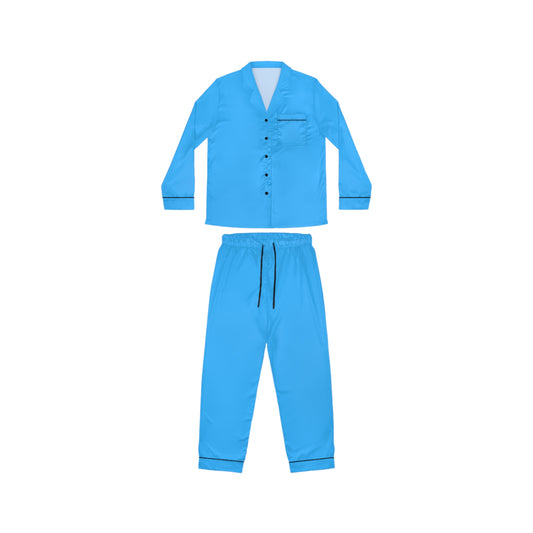 Womens Blue Sky Satin Pajama Set