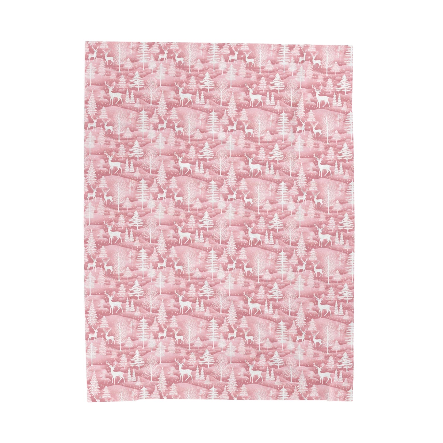 Pink Winter Wonderland Velveteen Plush Blanket