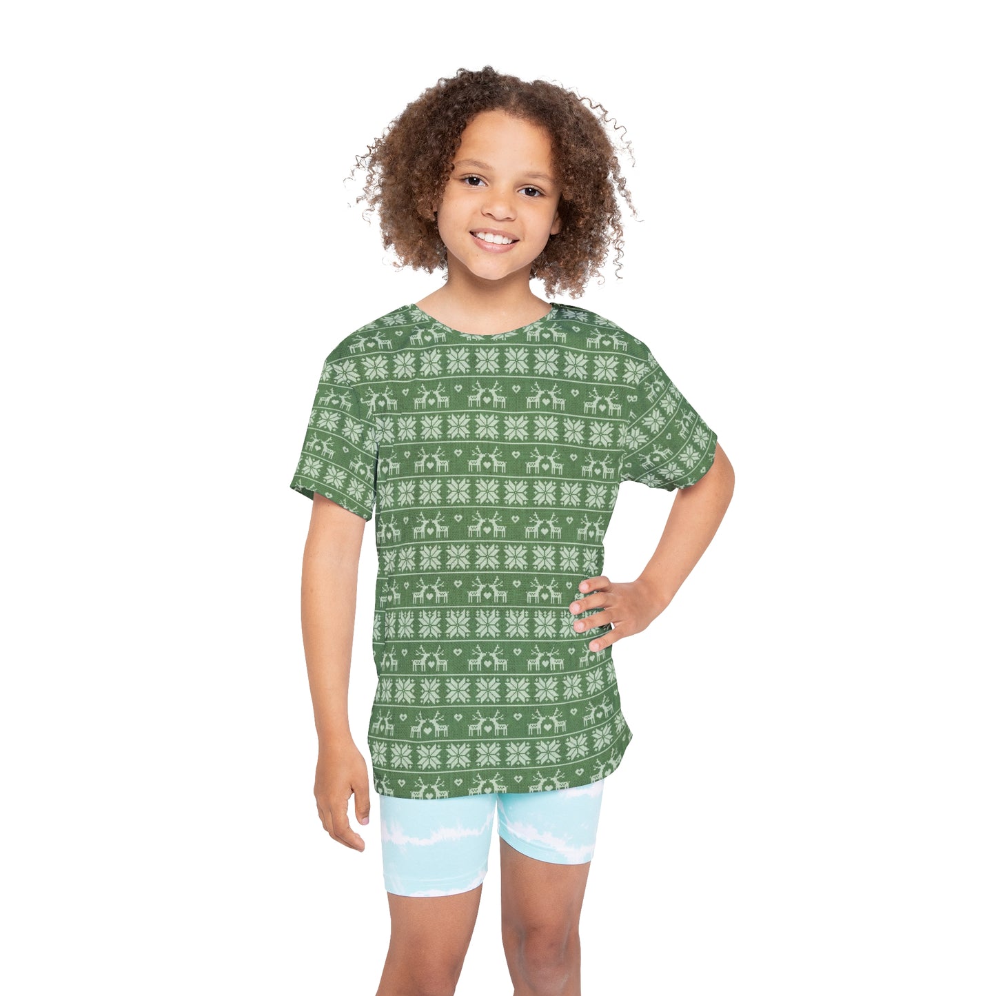 Kids Green Festive Forest Pajama Jersey