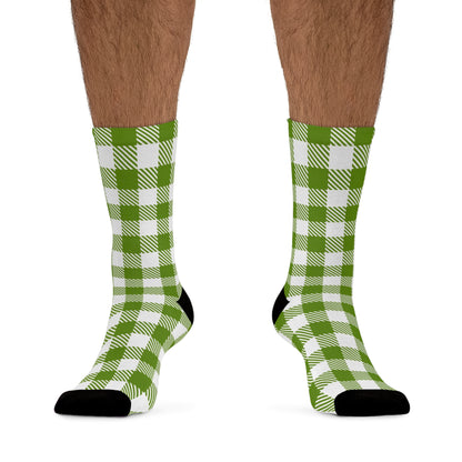 Green Plaid Recycled Poly Socks