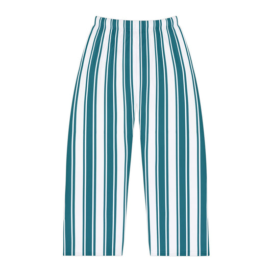 Mens Green Striped Pajama Pants