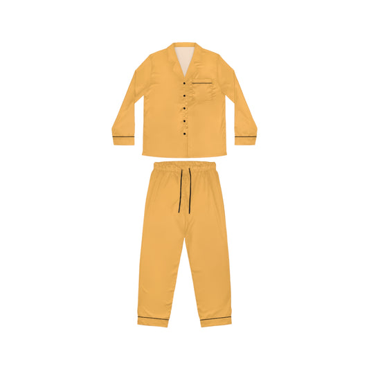 Womens Mustard Satin Pajama Set