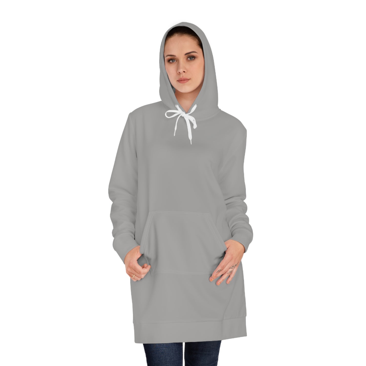 Womens Gray Hoodie Pajama Dress