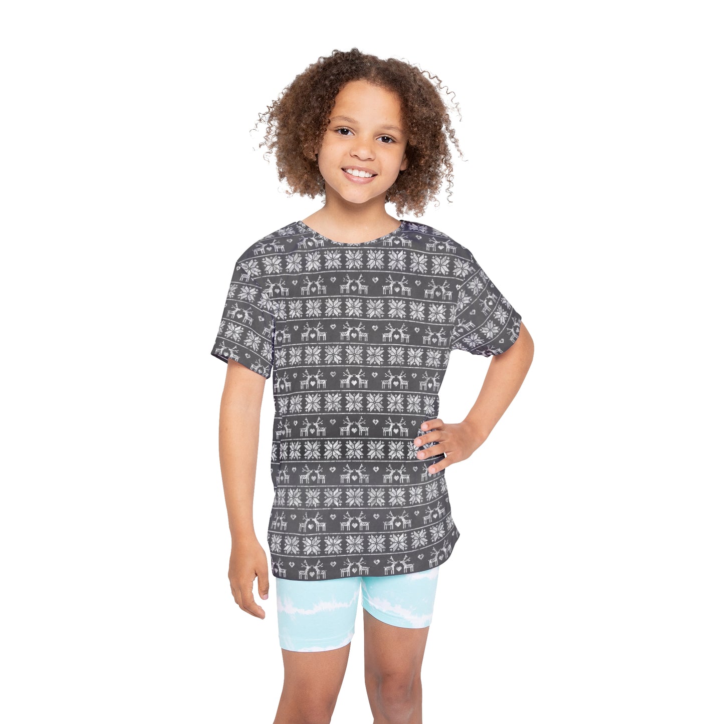 Kids Gray Festive Forest Pajama Jersey