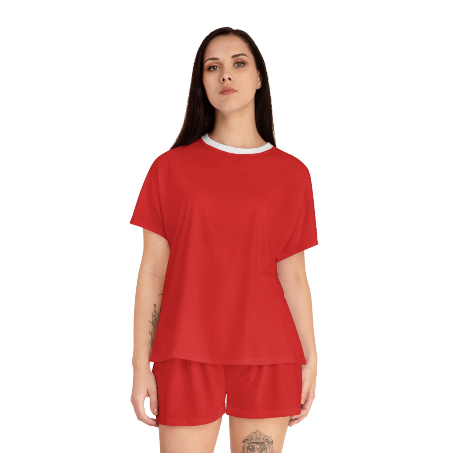 Womens Red Short Pajama Set