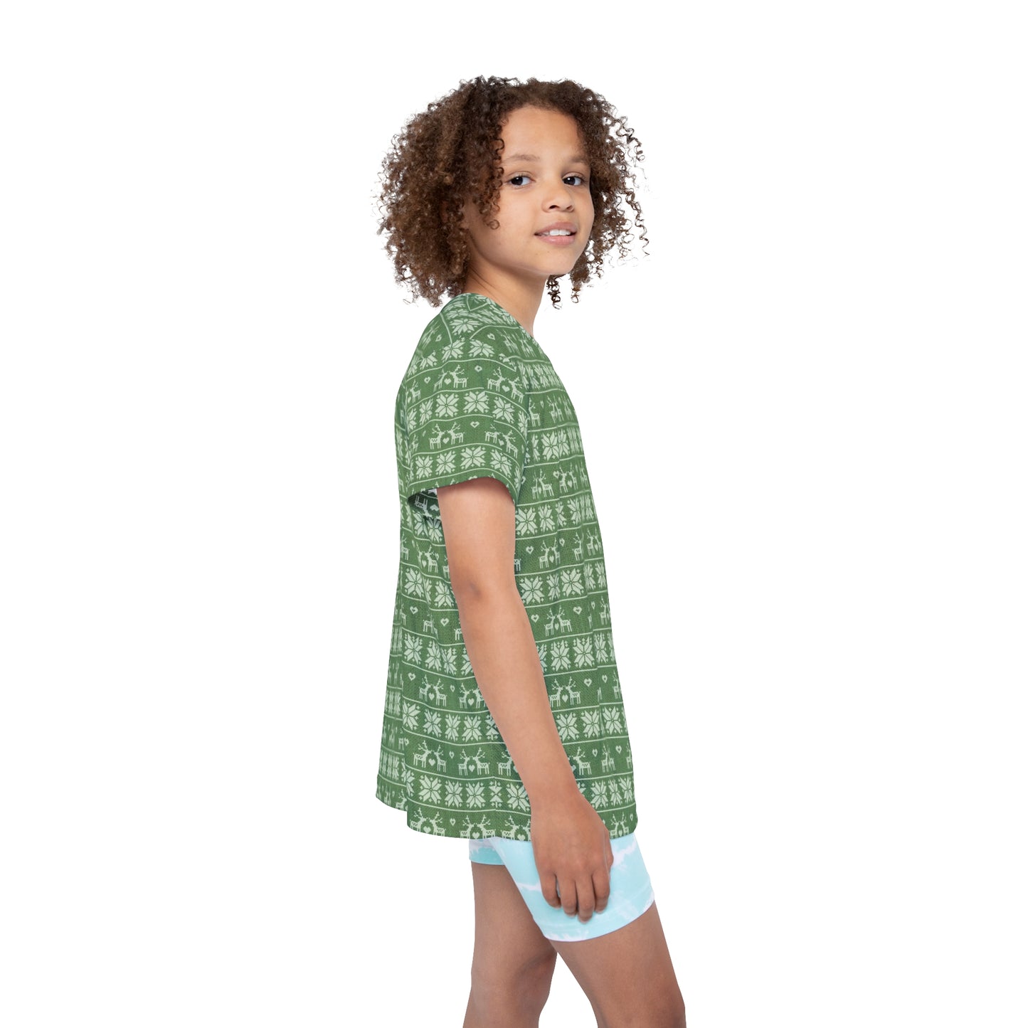 Kids Green Festive Forest Pajama Jersey