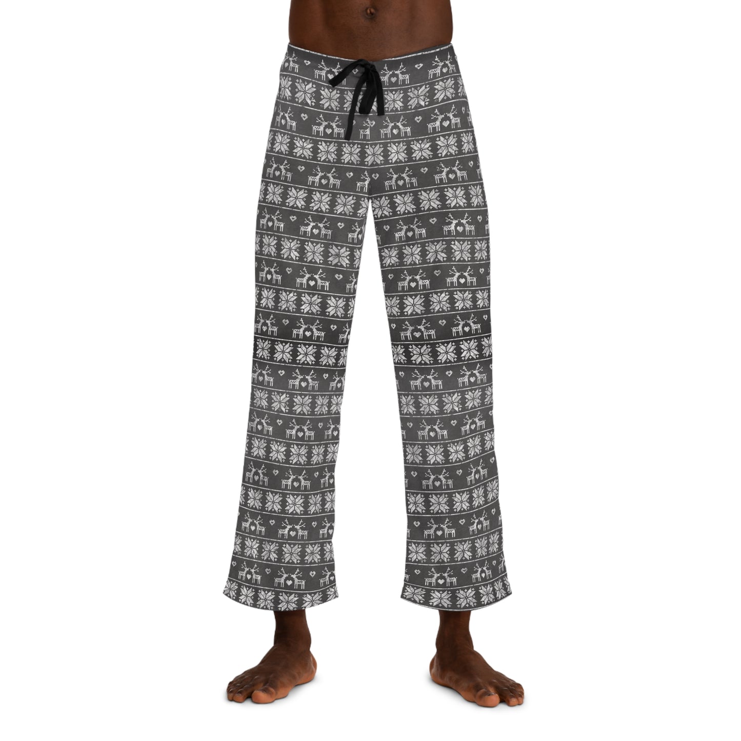 Mens Gray Festive Forest Pajama Pants