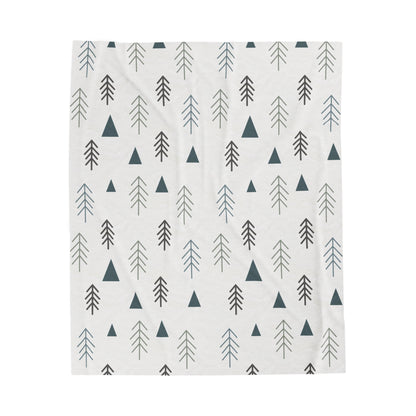 Minimal Pines Velveteen Plush Blanket