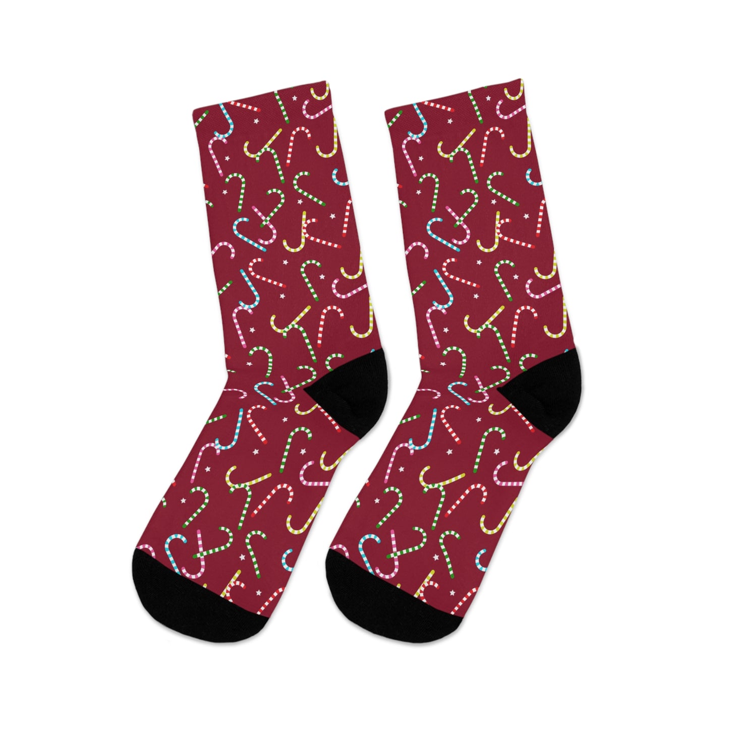 Colorful Candy Cane Recycled Poly Socks