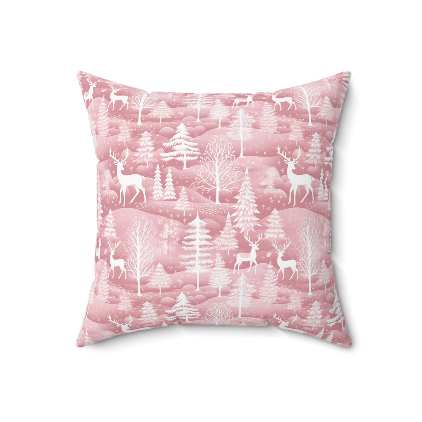 Pink Winter Wonderland Spun Polyester Square Pillow