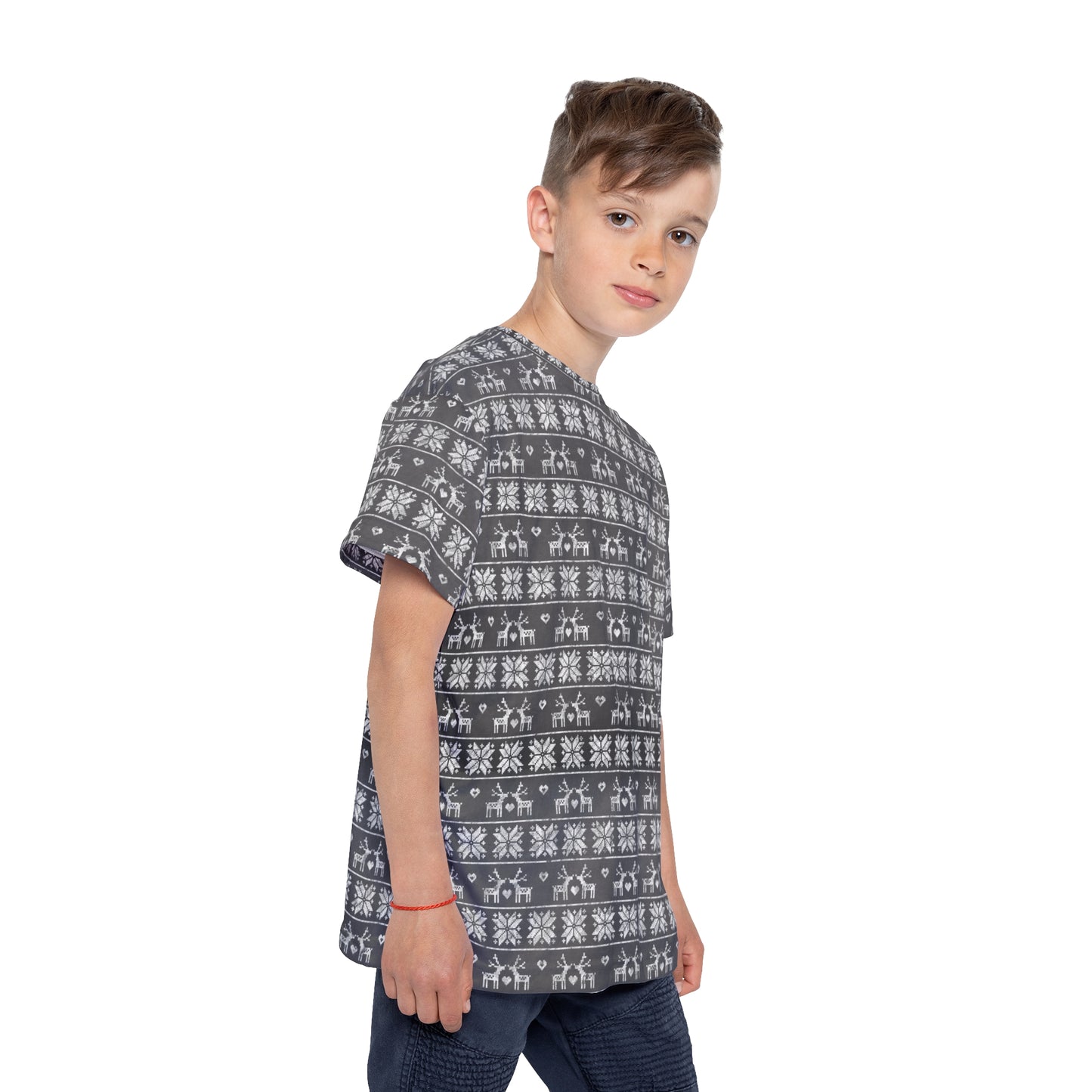 Kids Gray Festive Forest Pajama Jersey