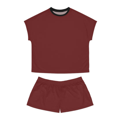 Womens Burgundy Short Pajama Set