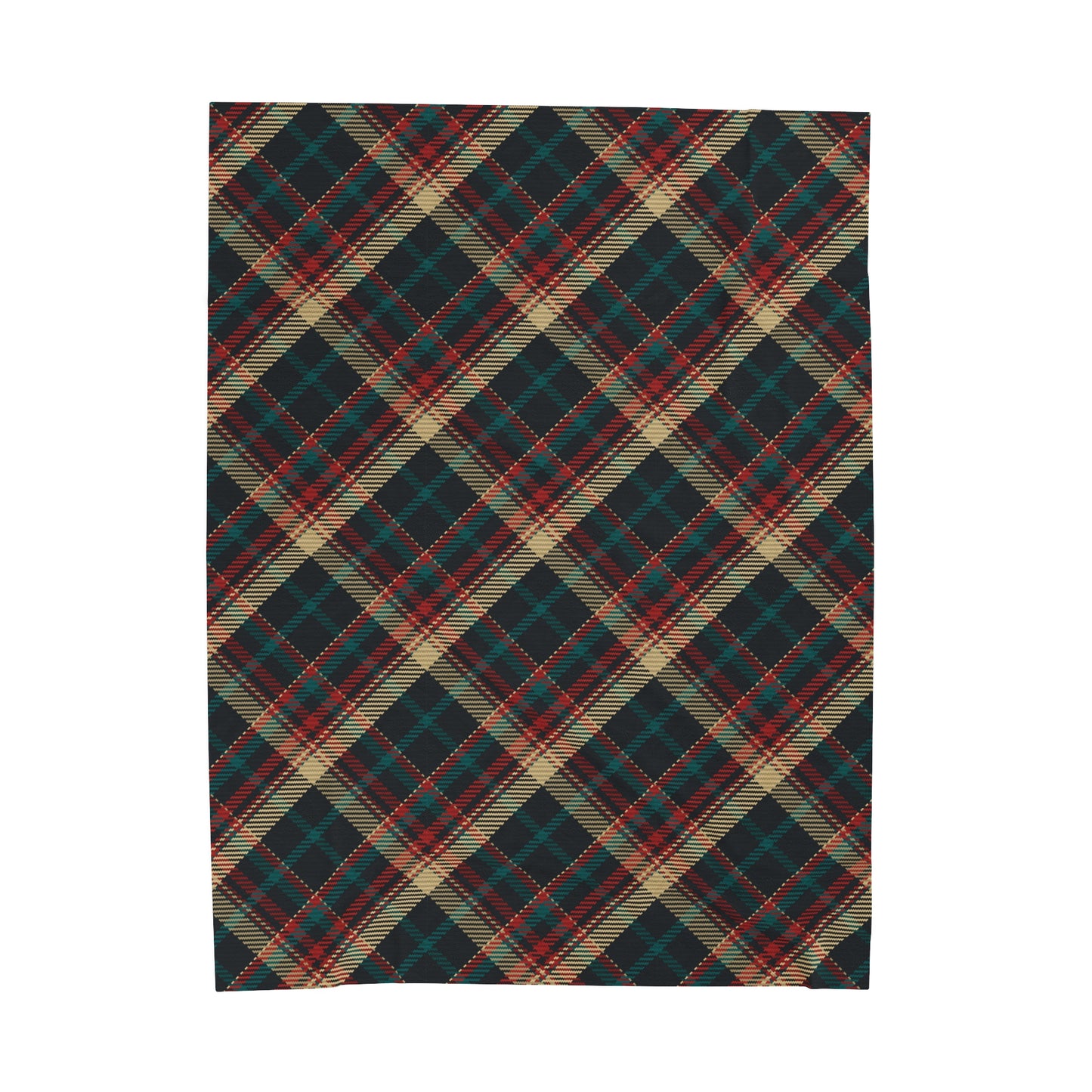 Holiday Plaid Velveteen Plush Blanket