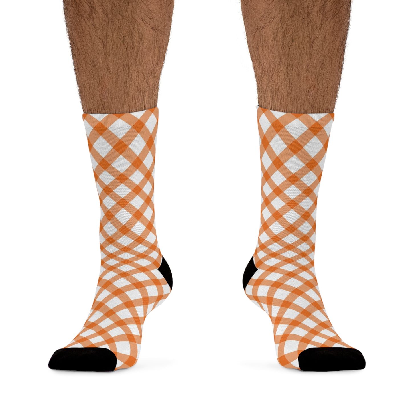 Orange Grid Delight Recycled Poly Socks