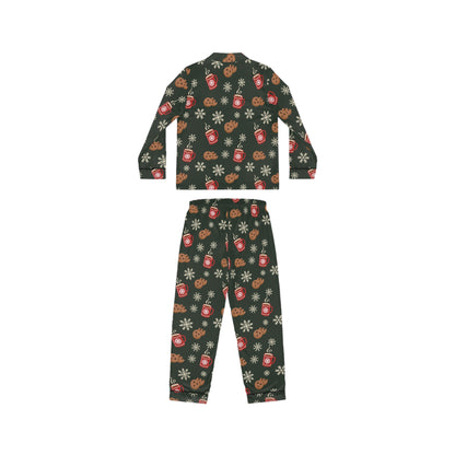 Womens Christmas Morning Satin Pajama Set