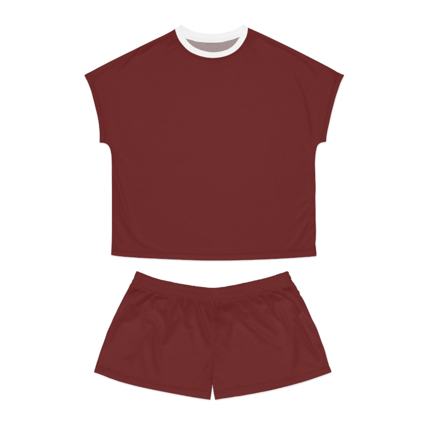 Womens Burgundy Short Pajama Set