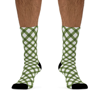 Green Grid Delight Recycled Poly Socks