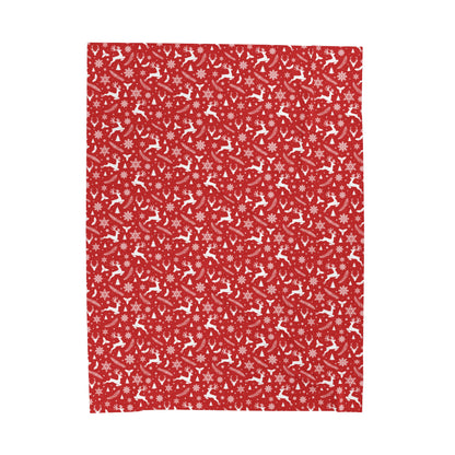 Red Christmas Velveteen Plush Blanket