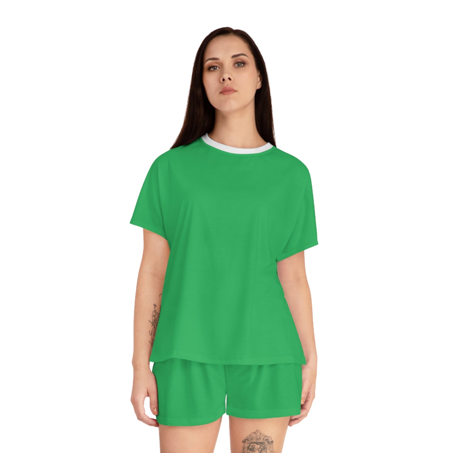 Womens Emerald Green Short Pajama Set