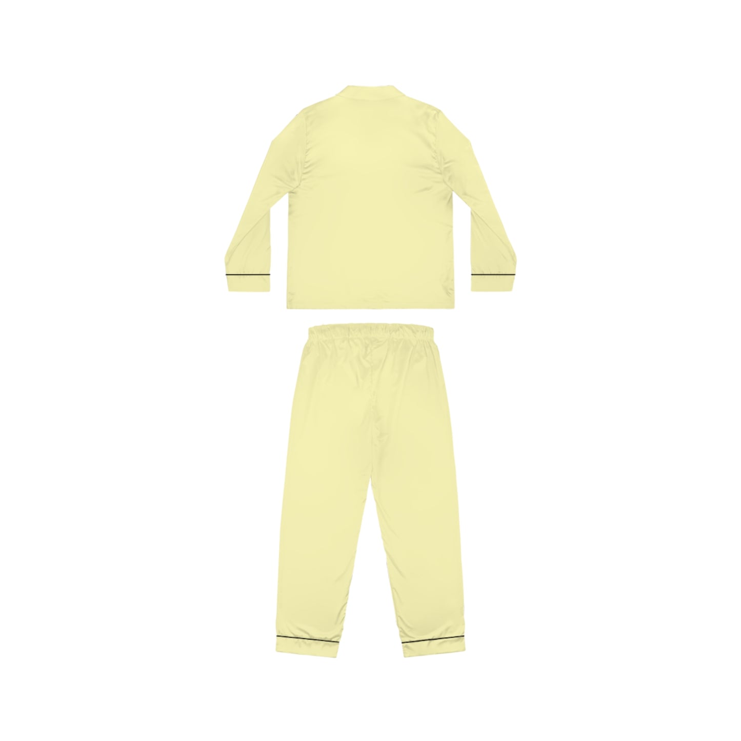 Womens Baby Yellow Satin Pajama Set