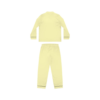 Womens Baby Yellow Satin Pajama Set