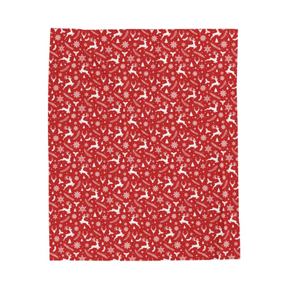 Red Christmas Velveteen Plush Blanket