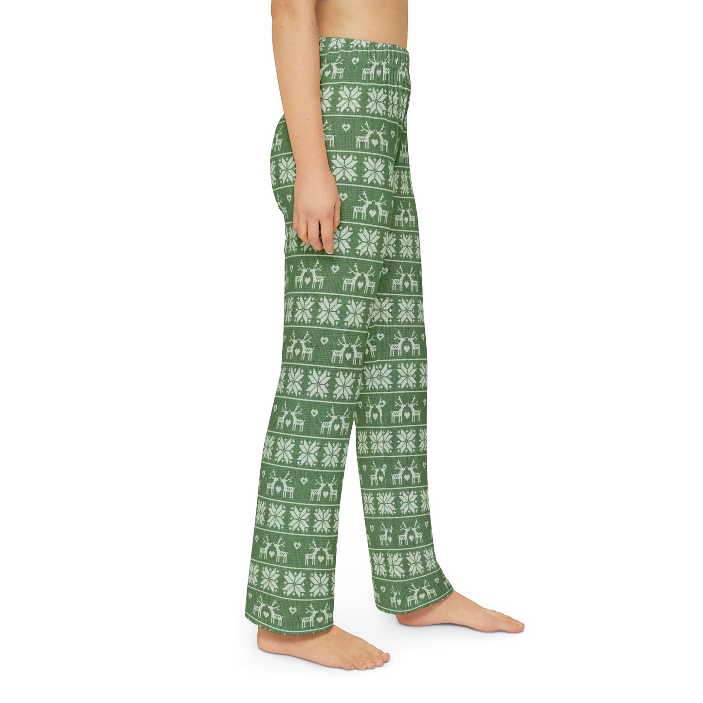 Kids Green Festive Forest Pajama Pants