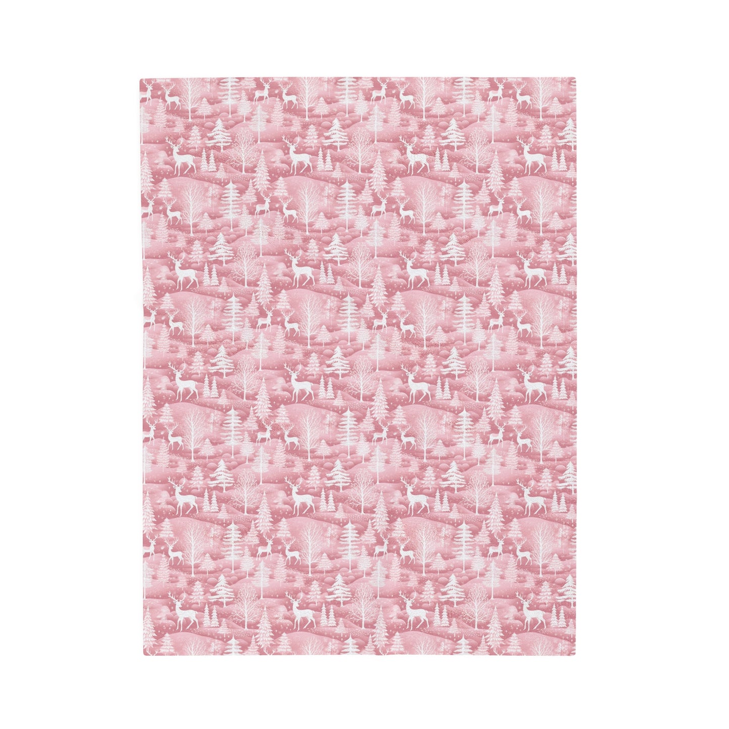 Pink Winter Wonderland Velveteen Plush Blanket