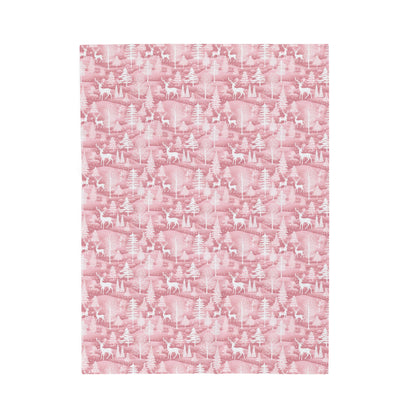 Pink Winter Wonderland Velveteen Plush Blanket