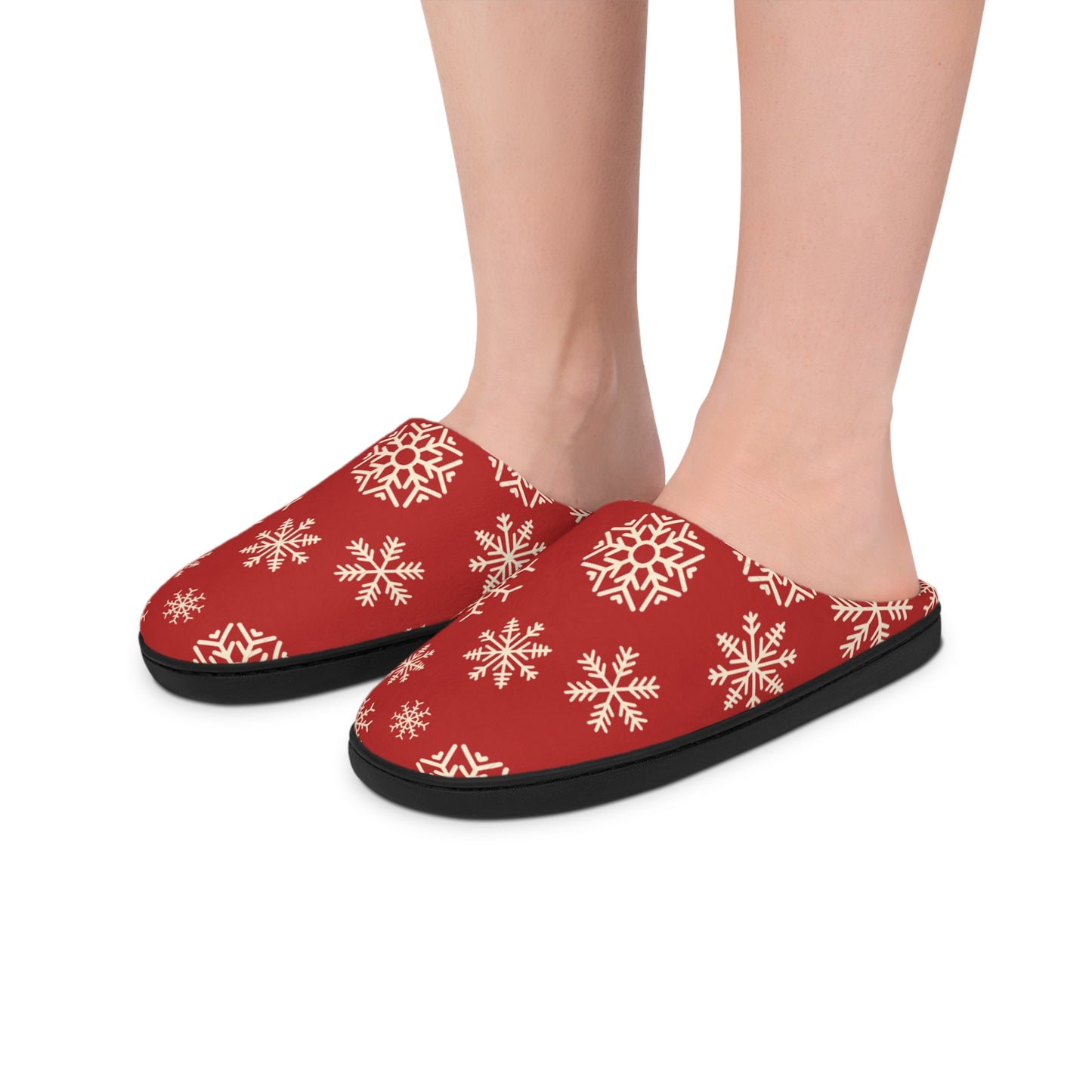 Mens Frosted Snowflakes Indoor Slippers