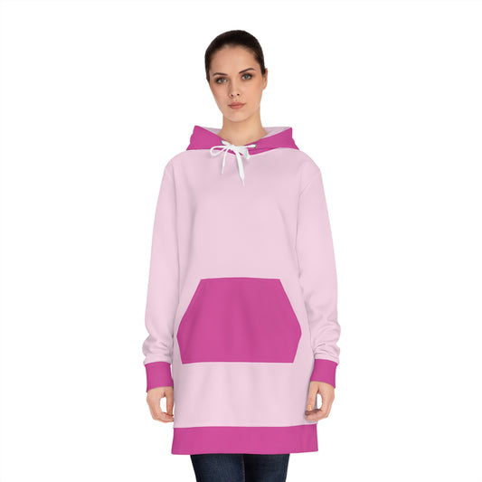 Womens Pink Color-Block Hoodie Pajama Dress