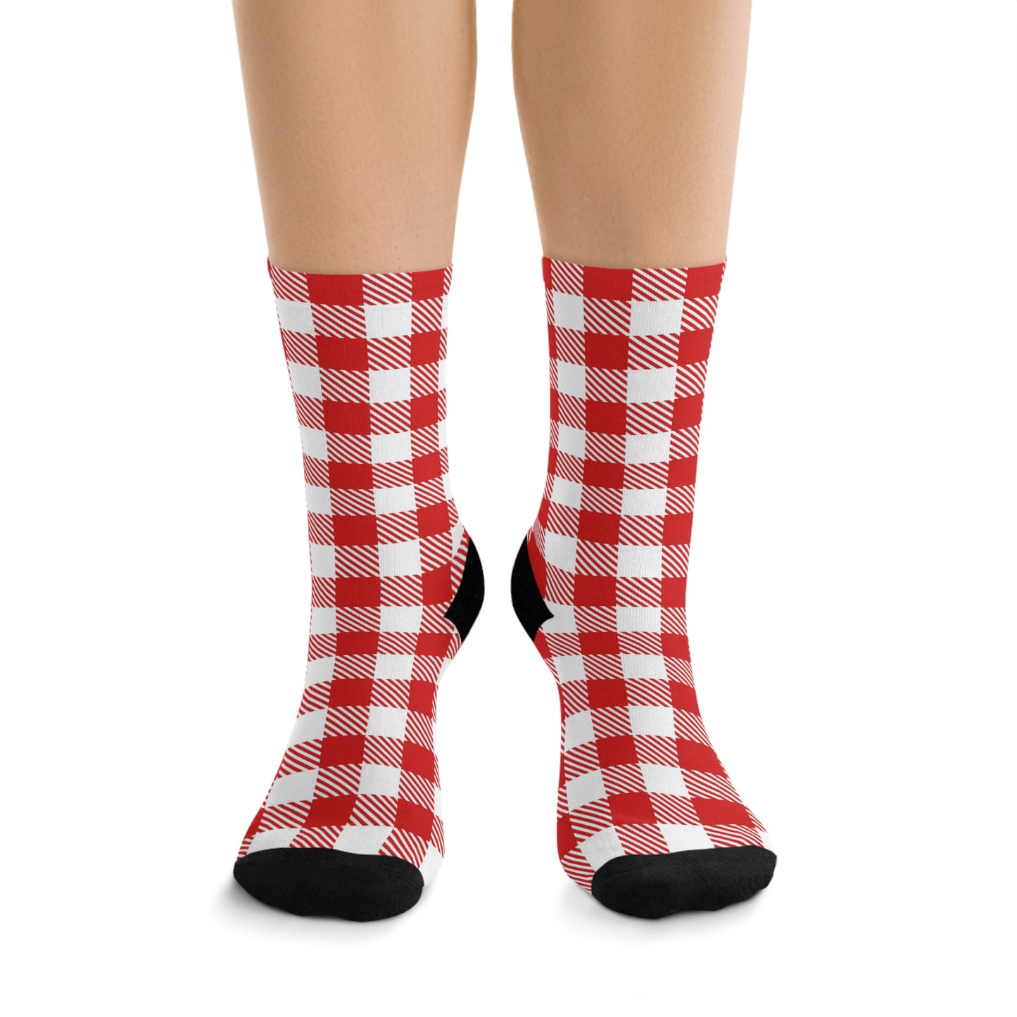 Red Plaid Recycled Poly Socks